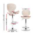 Artiss 4x Bar Stools Swivel Gas Lift Counter Chair PE Rattan Beige