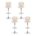 Artiss 4x Bar Stools Swivel Gas Lift Counter Chair PE Rattan Beige