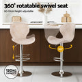 Artiss 4x Bar Stools Swivel Gas Lift Counter Chair PE Rattan Beige