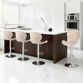 Artiss 4x Bar Stools Swivel Gas Lift Counter Chair PE Rattan Beige
