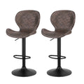 Artiss 2x Bar Stools Swivel Gas Lift Counter Chair Brown Rattan