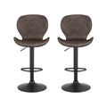 Artiss 2x Bar Stools Swivel Gas Lift Counter Chair Brown Rattan