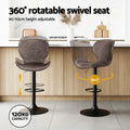 Artiss 2x Bar Stools Swivel Gas Lift Counter Chair Brown Rattan