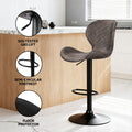 Artiss 2x Bar Stools Swivel Gas Lift Counter Chair Brown Rattan