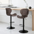 Artiss 2x Bar Stools Swivel Gas Lift Counter Chair Brown Rattan