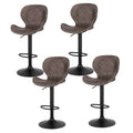Artiss 4x Bar Stools Swivel Gas Lift Rattan Brown Kitchen Counter