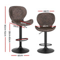 Artiss 4x Bar Stools Swivel Gas Lift Rattan Brown Kitchen Counter