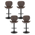 Artiss 4x Bar Stools Swivel Gas Lift Rattan Brown Kitchen Counter