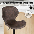 Artiss 4x Bar Stools Swivel Gas Lift Rattan Brown Kitchen Counter