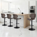 Artiss 4x Bar Stools Swivel Gas Lift Rattan Brown Kitchen Counter