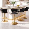 Artiss 4x Bar Stools Gas Lift Adjustable Velvet Woven Backrest Vivien Black