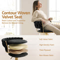 Artiss 4x Bar Stools Gas Lift Adjustable Velvet Woven Backrest Vivien Black