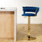 Artiss Bar Stools Gas Lift Velvet Backrest Navy