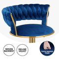 Artiss Bar Stools Gas Lift Velvet Backrest Navy