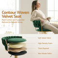 Artiss 3x Bar Stools Gas Lift Adjustable Velvet Woven Backrest Vivien Green