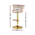 Artiss Bar Stool Pair Gas Lift Velvet Woven Backrest Ivory