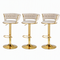 Artiss Bar Stools X3 Kitchen Counter Chair Gas Lift Velvet Woven Backrest Ivory