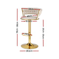 Artiss Bar Stools X3 Kitchen Counter Chair Gas Lift Velvet Woven Backrest Ivory