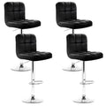 Artiss Bar Stools x4 Leather Gas Lift Black