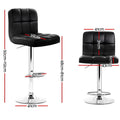 Artiss Bar Stools x4 Leather Gas Lift Black