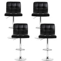 Artiss Bar Stools x4 Leather Gas Lift Black