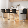 Artiss Bar Stools x4 Leather Gas Lift Black