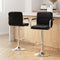 Artiss 2x Bar Stools Leather Gas Lift Armrest Black