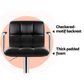 Artiss 4x Bar Stools Leather Black Gas Lift Armrest