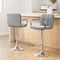 Artiss 2x Bar Stools Fabric Gas Lift Armrest Grey