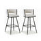Artiss Bar Stools x2 Woven Velvet Metal Ivory Kitchen Dining Chair