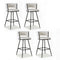 Artiss Bar Stools 4x Woven Velvet Counter Stool Ivory Metal