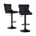 Artiss 2x Velvet Bar Stool Adjustable Height Nailhead Trim