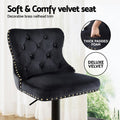 Artiss 2x Velvet Bar Stool Adjustable Height Nailhead Trim