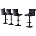 Artiss 4x Velvet Bar Stool Adjustable Height Nailhead Trim