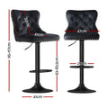 Artiss 4x Velvet Bar Stool Adjustable Height Nailhead Trim
