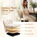 Artiss 2x Bar Stools Counter Chair Kitchen Adjustable Nailhead Trim Velvet Ivory