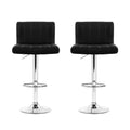 Artiss 2x Bar Stools Gas Lift Leather Black