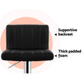 Artiss 2x Bar Stools Gas Lift Leather Black