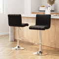 Artiss 2x Bar Stools Gas Lift Leather Black