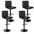 Artiss Bar Stools 4x Gas Lift Leather Chair Black