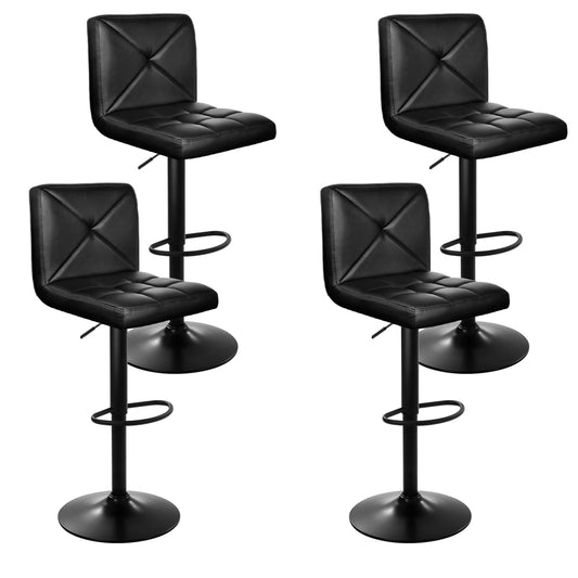 Artiss Bar Stools 4x Gas Lift Leather Chair Black