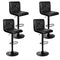 Artiss Bar Stools 4x Gas Lift Leather Chair Black