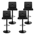 Artiss Bar Stools 4x Gas Lift Leather Chair Black