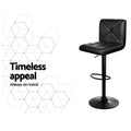 Artiss Bar Stools 4x Gas Lift Leather Chair Black