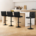 Artiss Bar Stools 4x Gas Lift Leather Chair Black