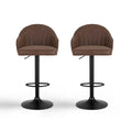 Artiss Bar Stools x2 Swivel Gas Lift Counter Chair Brown Leather