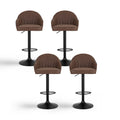 Artiss 4x Bar Stools Swivel Gas Lift Counter Chair Brown Leather
