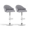 Artiss 2x Bar Stools Swivel Gas Lift Counter Chair Grey Leather