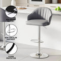 Artiss 2x Bar Stools Swivel Gas Lift Counter Chair Grey Leather