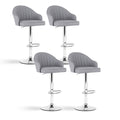 Artiss 4x Bar Stools Swivel Gas Lift Counter Chair Grey Leather